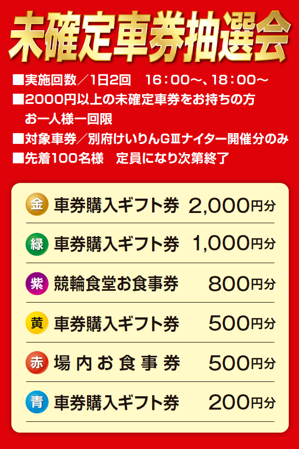 未確定車券抽選会